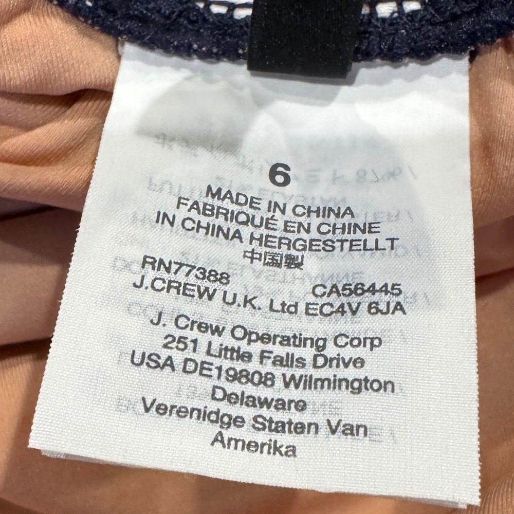 J.Crew Womens Bow-Front One Piece Swimsuit Classic Navy White Stripe Size 6 - Picture 6 of 9
